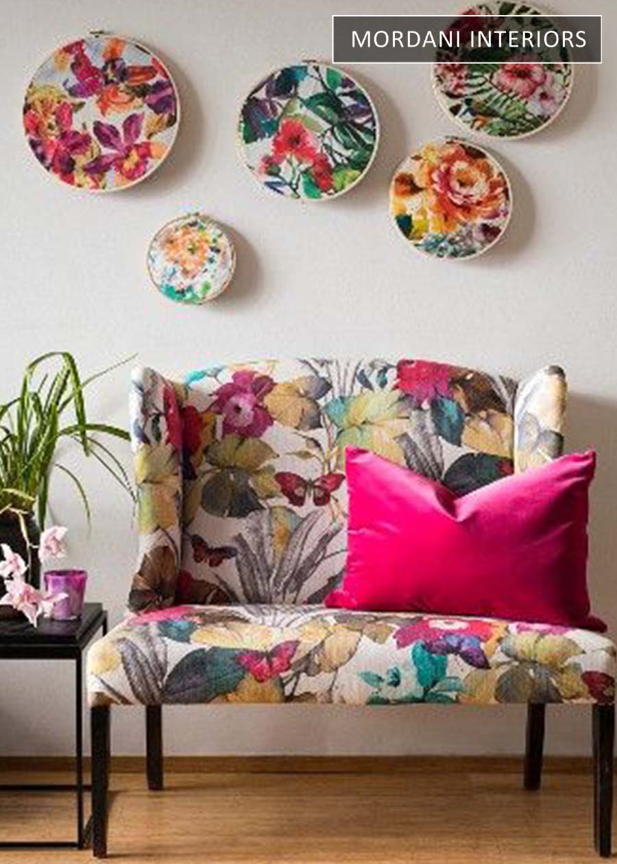 Watercolor Gardenia Printed Upholstery 